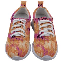 Yellow And Pink Abstract Kids Athletic Shoes by Dazzleway