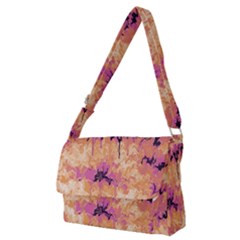 Yellow And Pink Abstract Full Print Messenger Bag (m) by Dazzleway