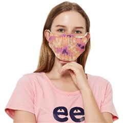 Yellow And Pink Abstract Fitted Cloth Face Mask (adult) by Dazzleway