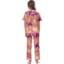 Yellow and pink abstract Kids  Satin Short Sleeve Pajamas Set View2