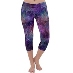 Multicolored Abstract Capri Yoga Leggings by Dazzleway