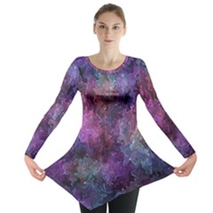 Multicolored Abstract Long Sleeve Tunic  by Dazzleway