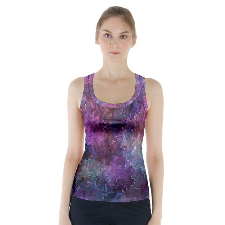 Multicolored abstract Racer Back Sports Top