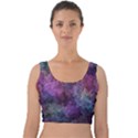 Multicolored abstract Velvet Crop Top View1