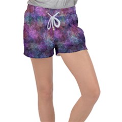 Multicolored Abstract Velour Lounge Shorts by Dazzleway