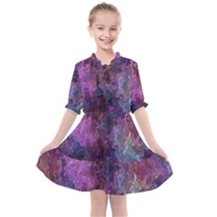 Multicolored Abstract Kids  All Frills Chiffon Dress by Dazzleway