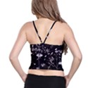 Dark Floral Artwork Spaghetti Strap Bra Top View2