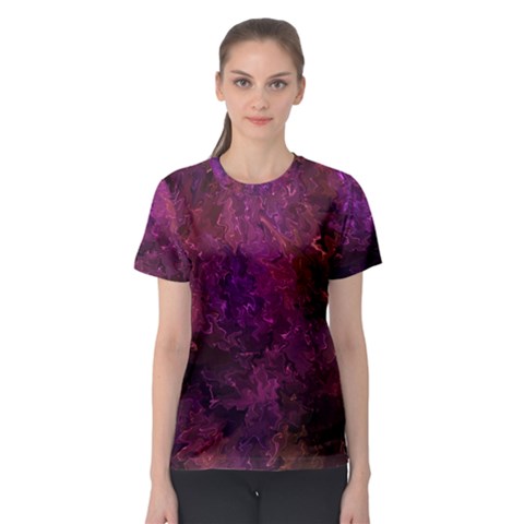 Red Melty Abstract Women s Sport Mesh Tee by Dazzleway