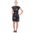 Dark Floral Artwork Cap Sleeve Bodycon Dress View2