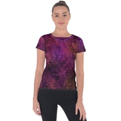 Red Melty Abstract Short Sleeve Sports Top  by Dazzleway