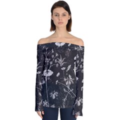 Dark Floral Artwork Off Shoulder Long Sleeve Top by dflcprintsclothing