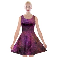 Red Melty Abstract Velvet Skater Dress by Dazzleway