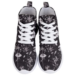 Dark Floral Artwork Women s Lightweight High Top Sneakers