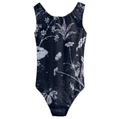 Dark Floral Artwork Kids  Cut-out Back One Piece Swimsuit by dflcprintsclothing