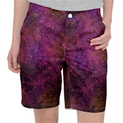 Red Melty Abstract Pocket Shorts by Dazzleway