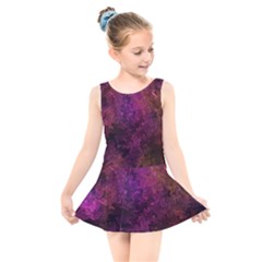 Red Melty Abstract Kids  Skater Dress Swimsuit by Dazzleway