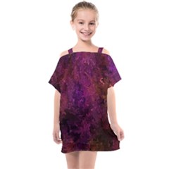 Red Melty Abstract Kids  One Piece Chiffon Dress by Dazzleway