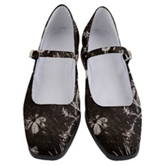 Dark Floral Artwork Women s Mary Jane Shoes