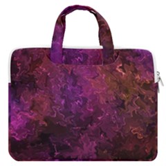 Red Melty Abstract Macbook Pro Double Pocket Laptop Bag by Dazzleway