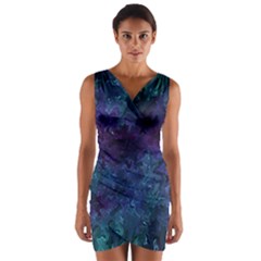 Glassy Melty Abstract Wrap Front Bodycon Dress by Dazzleway