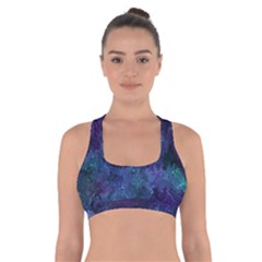 Glassy Melty Abstract Cross Back Sports Bra by Dazzleway