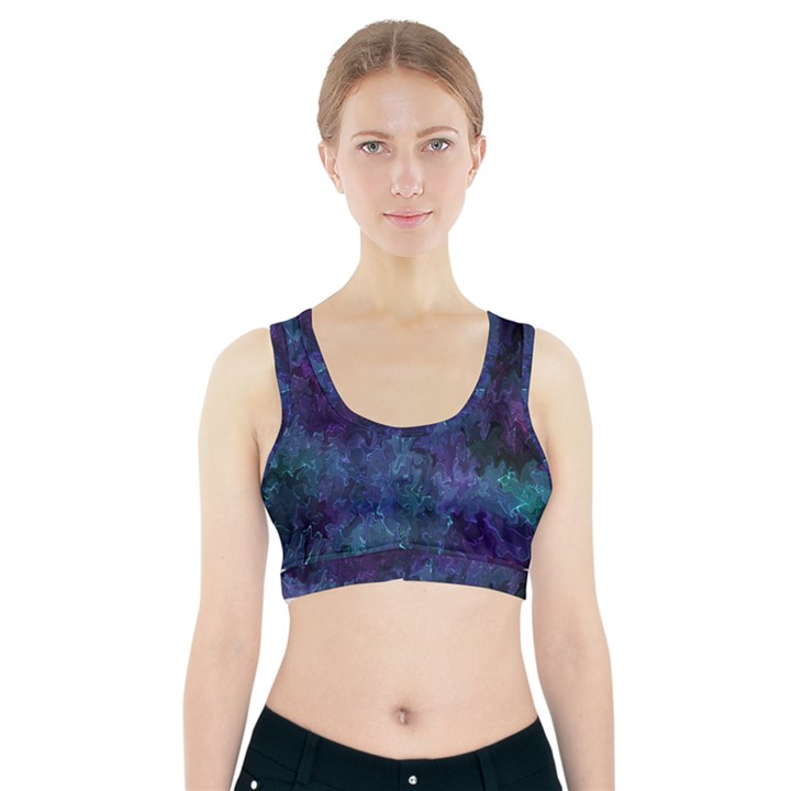 Glassy melty abstract Sports Bra With Pocket