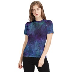 Glassy Melty Abstract Women s Short Sleeve Rash Guard