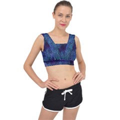 Glassy Melty Abstract V-back Sports Bra by Dazzleway