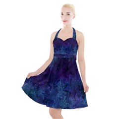 Glassy Melty Abstract Halter Party Swing Dress  by Dazzleway