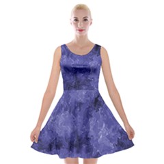 Lilac Abstract Velvet Skater Dress by Dazzleway