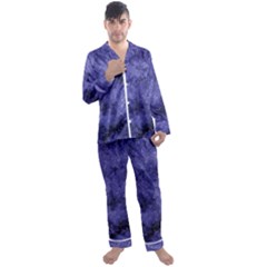 Lilac Abstract Men s Long Sleeve Satin Pajamas Set by Dazzleway