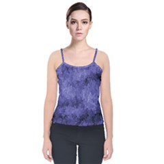 Lilac Abstract Velvet Spaghetti Strap Top by Dazzleway