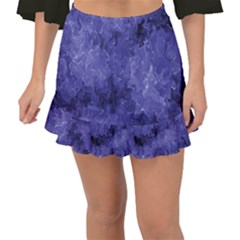 Lilac Abstract Fishtail Mini Chiffon Skirt by Dazzleway