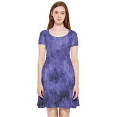 Lilac Abstract Inside Out Cap Sleeve Dress