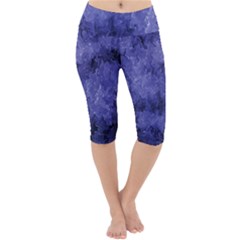 Lilac Abstract Lightweight Velour Cropped Yoga Leggings by Dazzleway