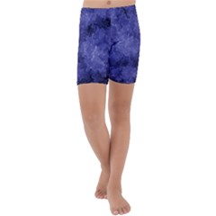 Lilac Abstract Kids  Lightweight Velour Capri Yoga Leggings by Dazzleway