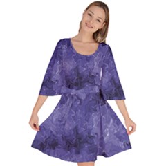 Lilac Abstract Velour Kimono Dress by Dazzleway