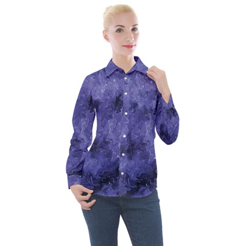 Lilac Abstract Women s Long Sleeve Pocket Shirt by Dazzleway