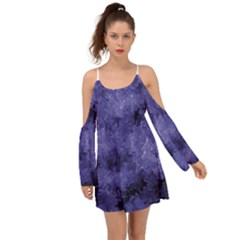 Lilac Abstract Kimono Sleeves Boho Dress by Dazzleway