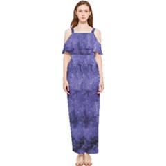 Lilac Abstract Draped Sleeveless Chiffon Jumpsuit