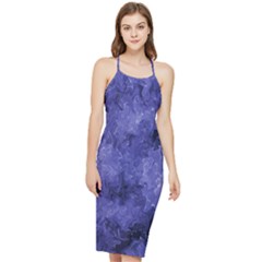 Lilac Abstract Bodycon Cross Back Summer Dress