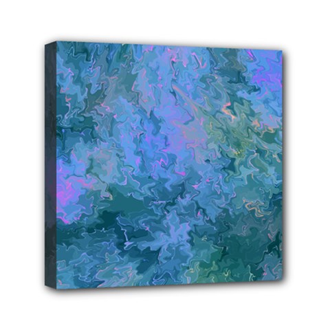 Lilac And Green Abstract Mini Canvas 6  X 6  (stretched) by Dazzleway