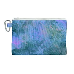 Lilac And Green Abstract Canvas Cosmetic Bag (large) by Dazzleway