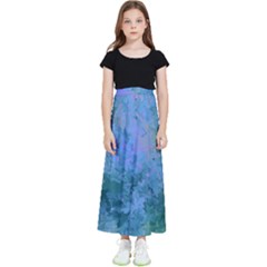 Lilac And Green Abstract Kids  Skirt