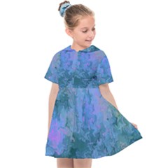 Lilac And Green Abstract Kids  Sailor Dress by Dazzleway