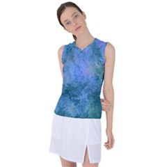 Lilac And Green Abstract Women s Sleeveless Sports Top by Dazzleway