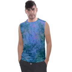 Lilac And Green Abstract Men s Regular Tank Top