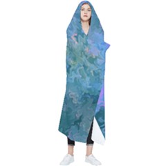 Lilac And Green Abstract Wearable Blanket by Dazzleway