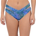 Lilac and green abstract Double Strap Halter Bikini Bottom View1