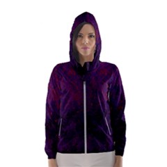 Red And Purple Abstract Women s Hooded Windbreaker by Dazzleway